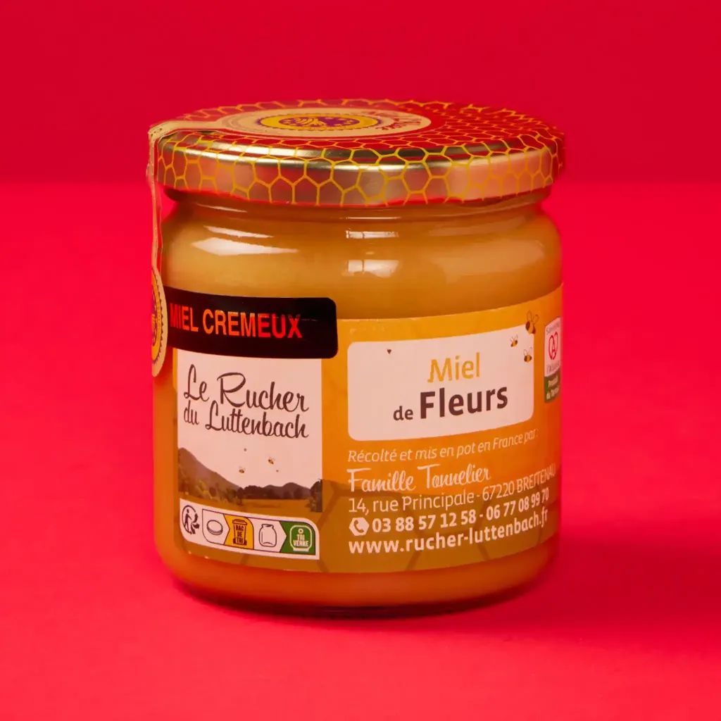 Miel de fleurs crémeux  alsace 500g    luttenbach
