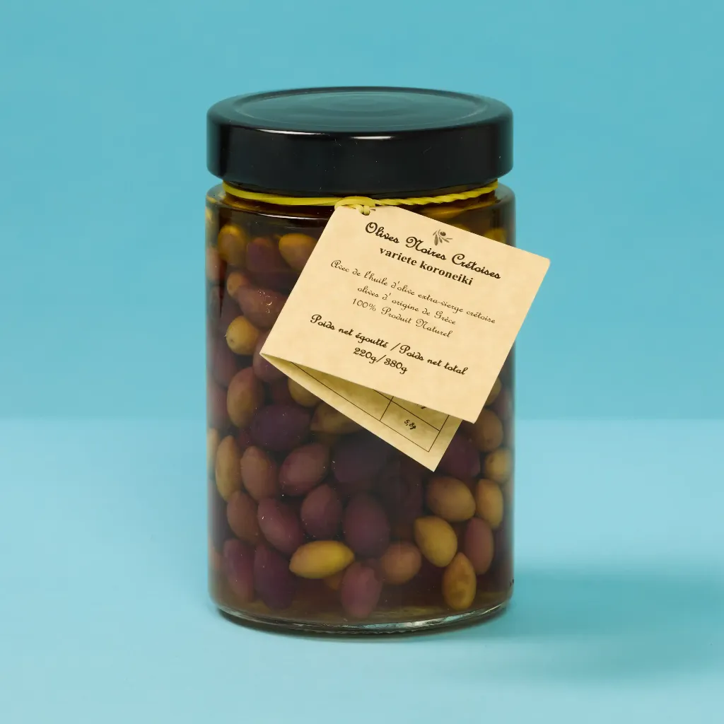 Olives Noires Crétoises bocal 220gr TALOS
