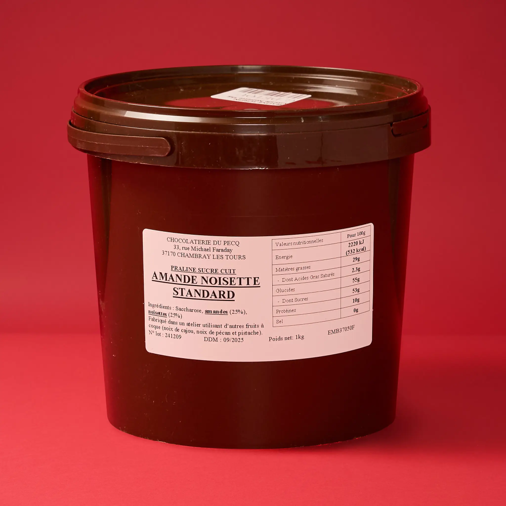 Praliné amande noisette grains 1kg Chocolaterie du Pecq