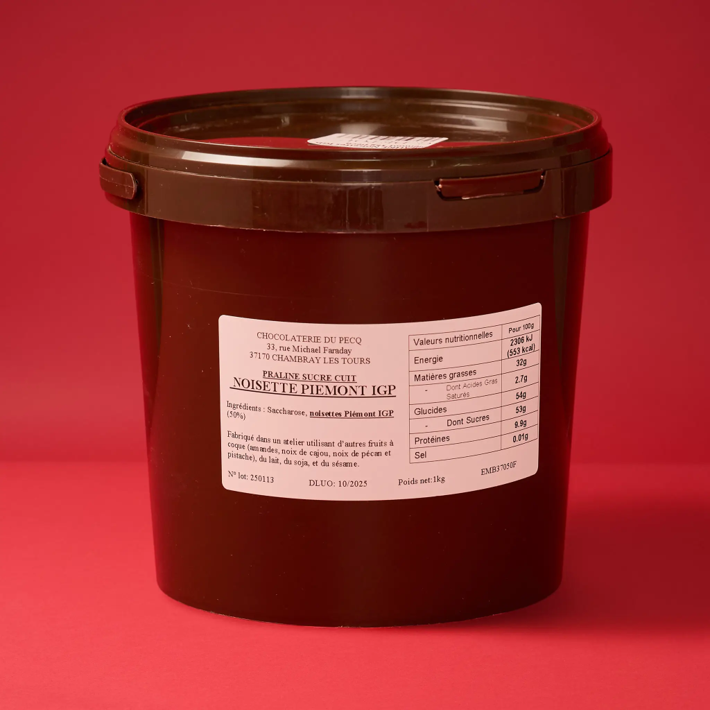 Praliné noisettes IGP Piémont 1kg Chocolaterie du Pecq
