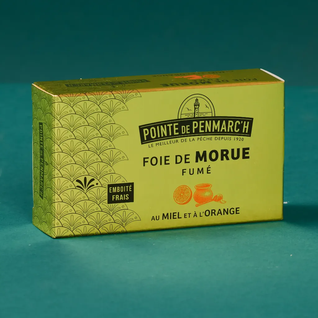 Smoked cod liver with orange and honey, 121g