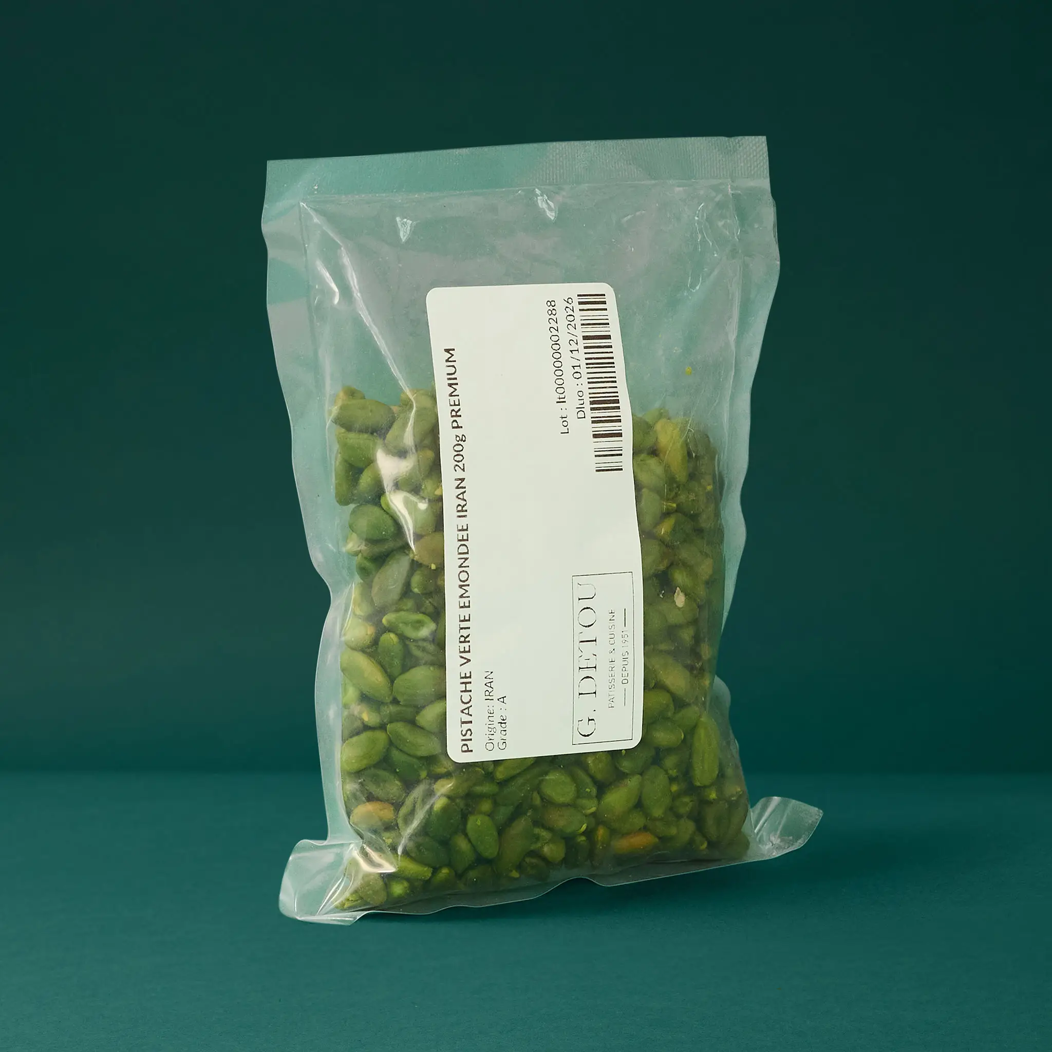 PISTACHE VERTE EMONDEE IRAN 200g PREMIUM