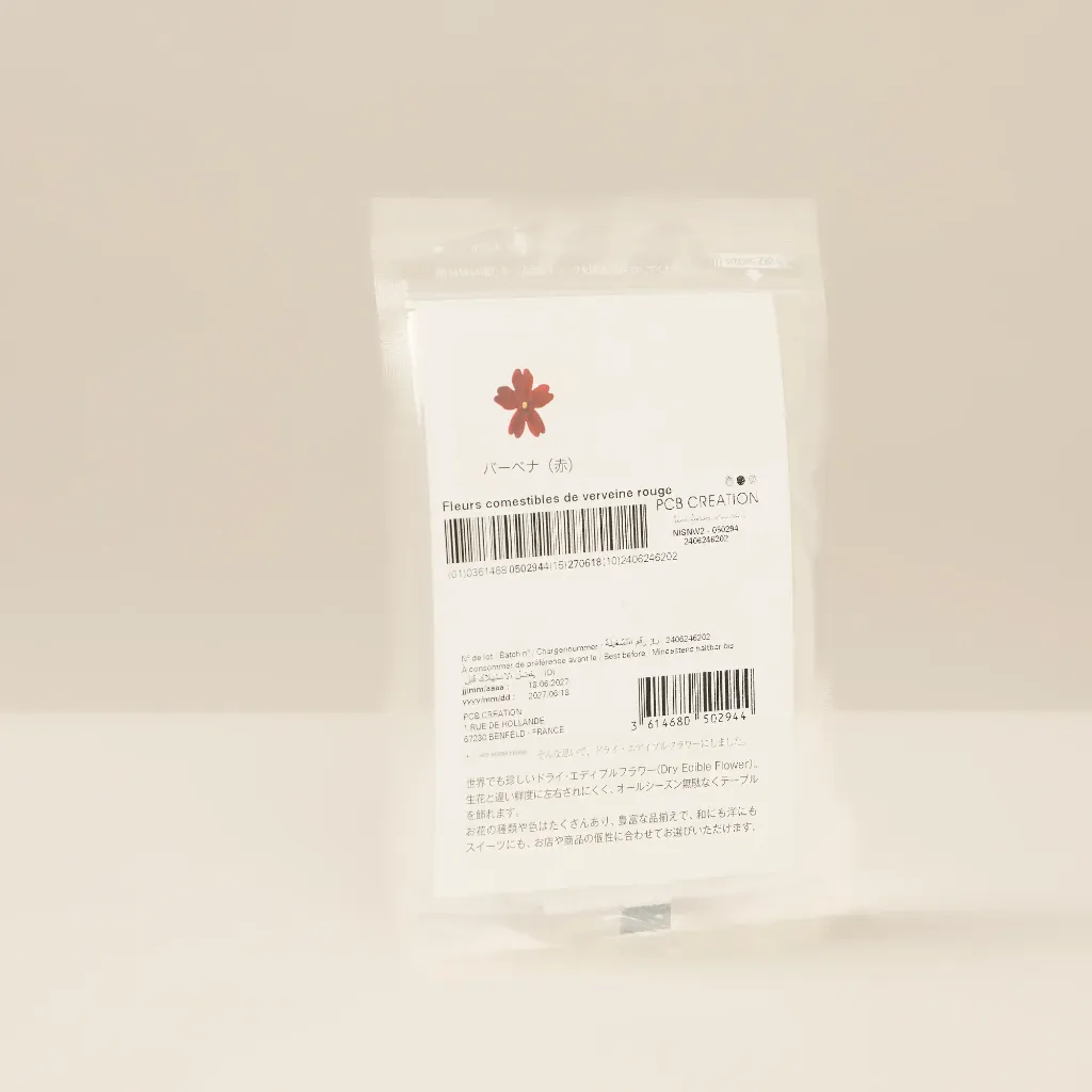 Dried edible red verbena flowers