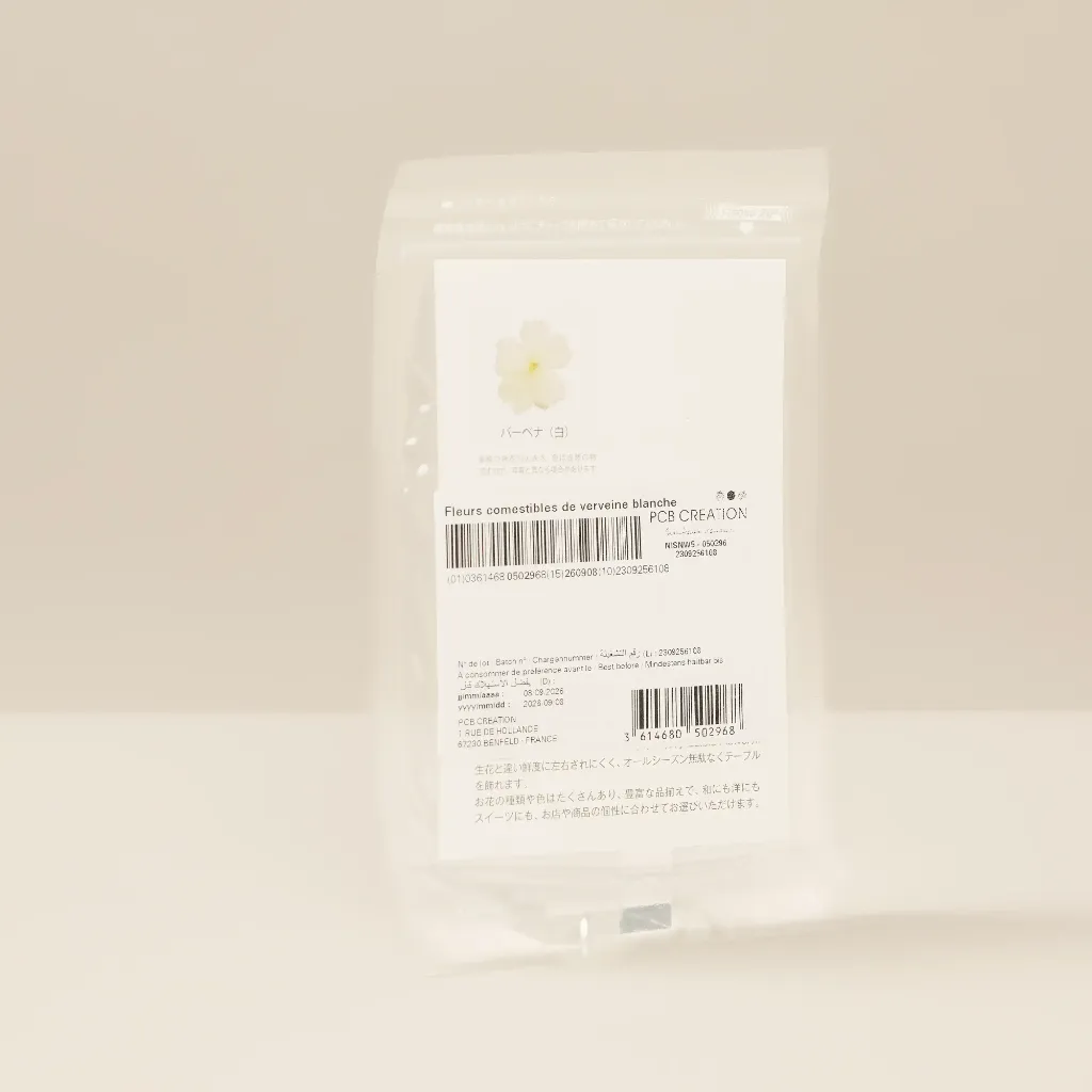 Fleurs comestibles séchées de verveine blanche