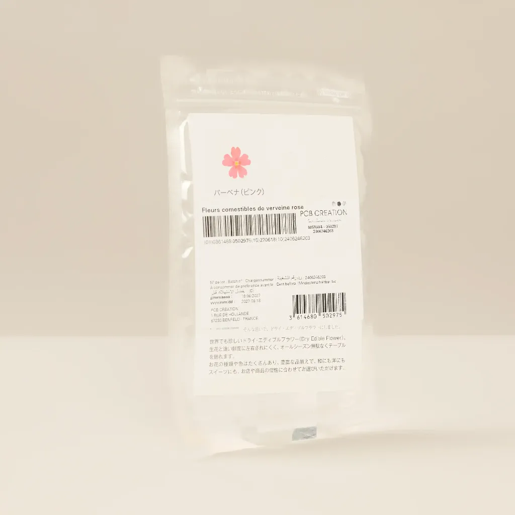 Edible dried pink verbena flowers