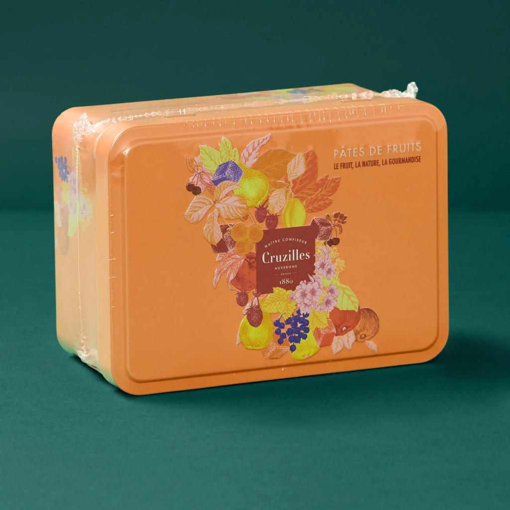Boîte métal collector pâtes de fruits 200g Cruzille