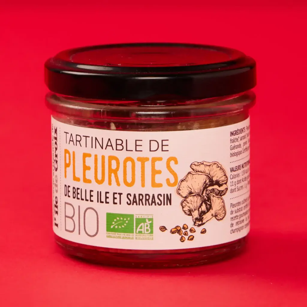 Organic oyster mushroom and buckwheat spread from Belle-Île and Groix, 90g, plain