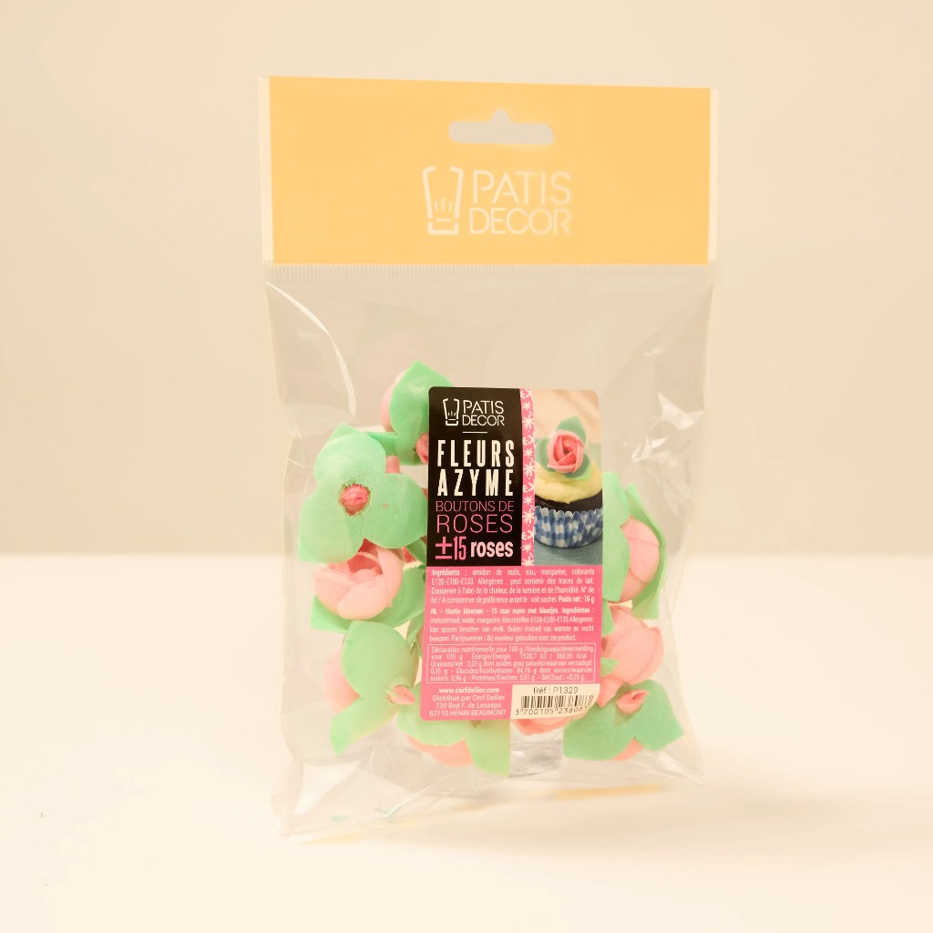 Boutons de rose azyme rose par 15