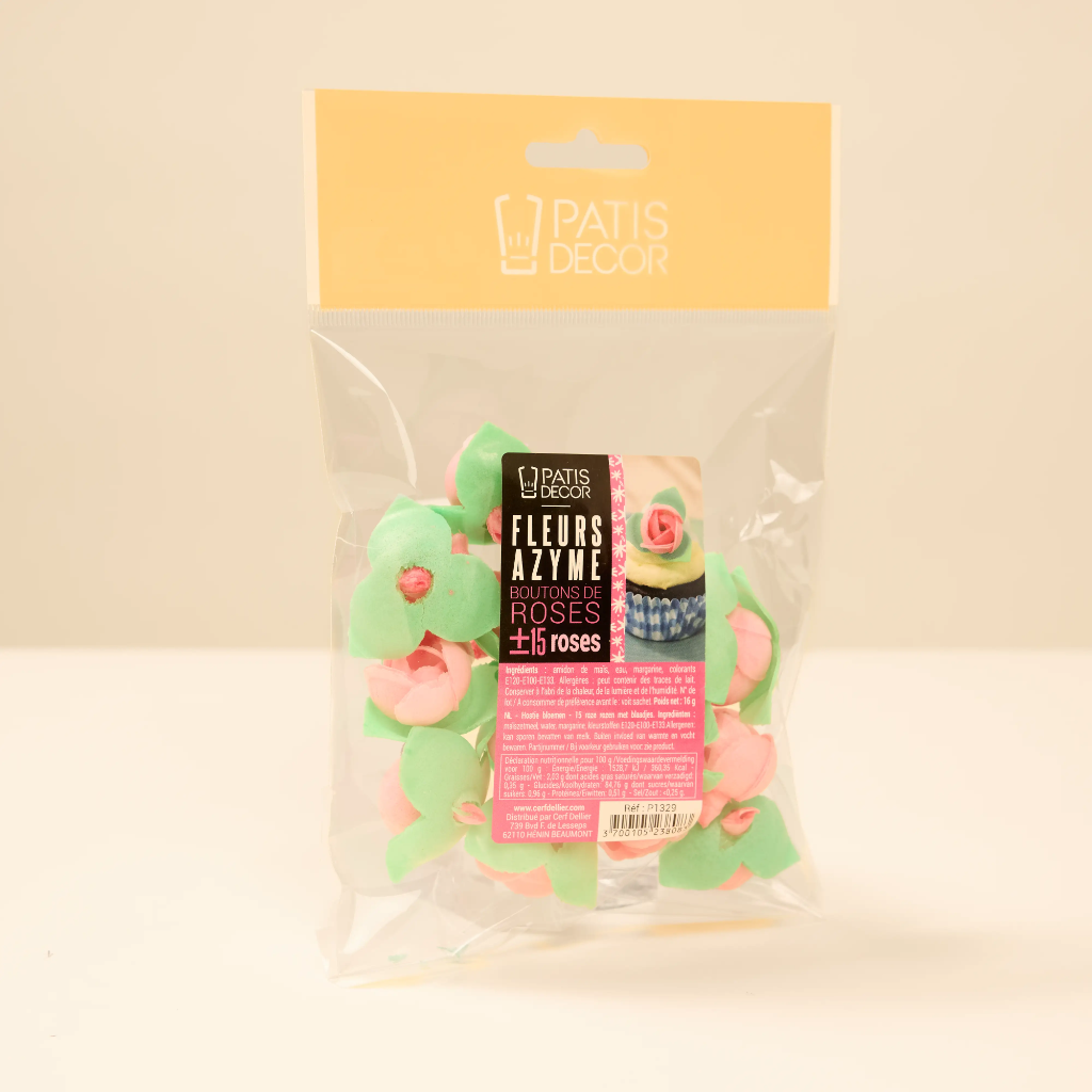 Boutons de rose azyme rose par 15