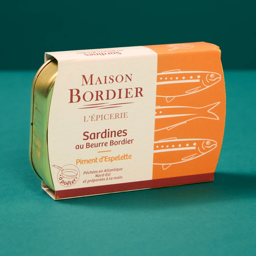 Sardines au beurre bordier piment d’espelette 115g