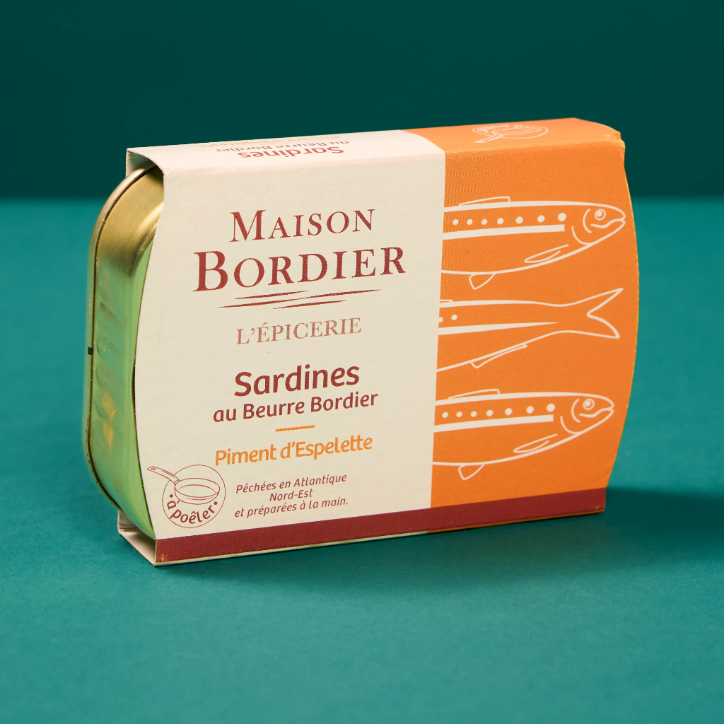 Sardines au beurre bordier piment d’espelette 115g