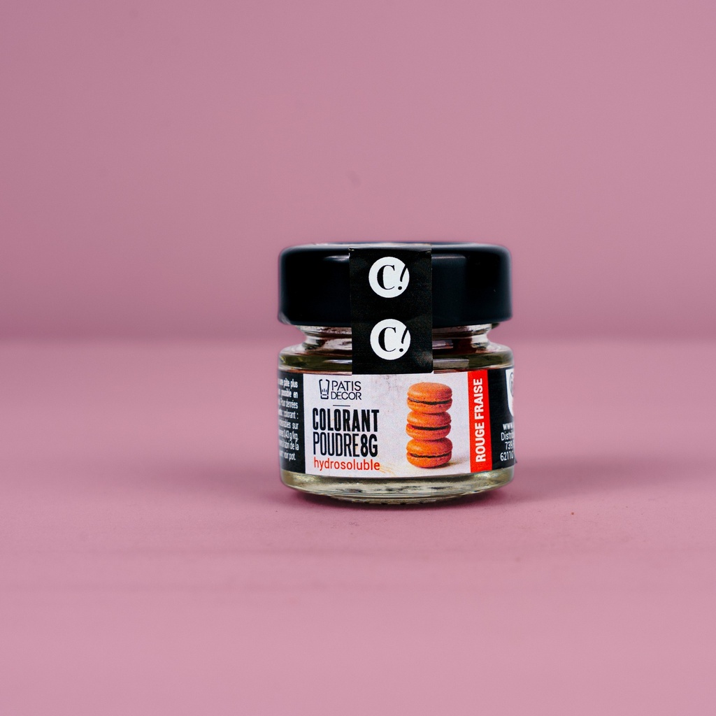 COLORANT  POUDRE HYDROSOLUBLE  ROUGE FRAISE 8 G
