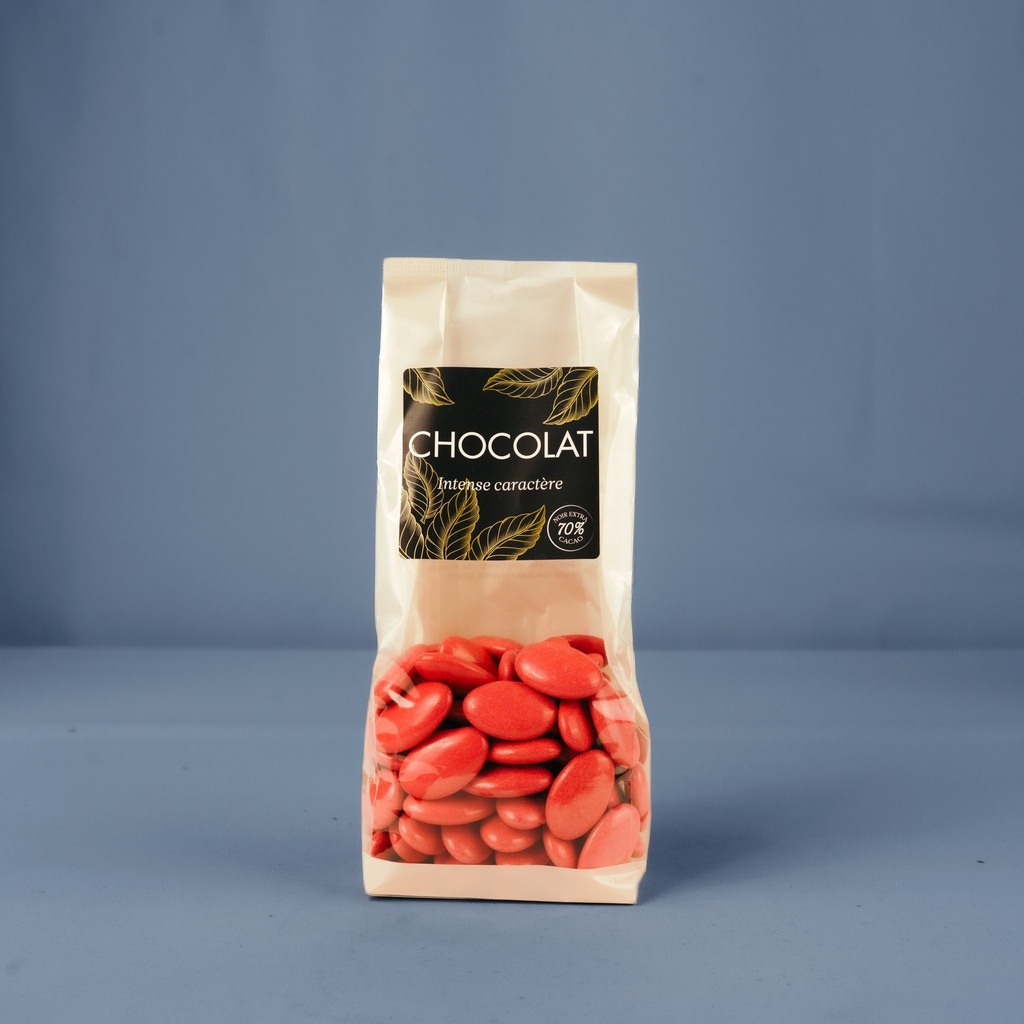 Dragée séduction chocolat 70% framboise 250g