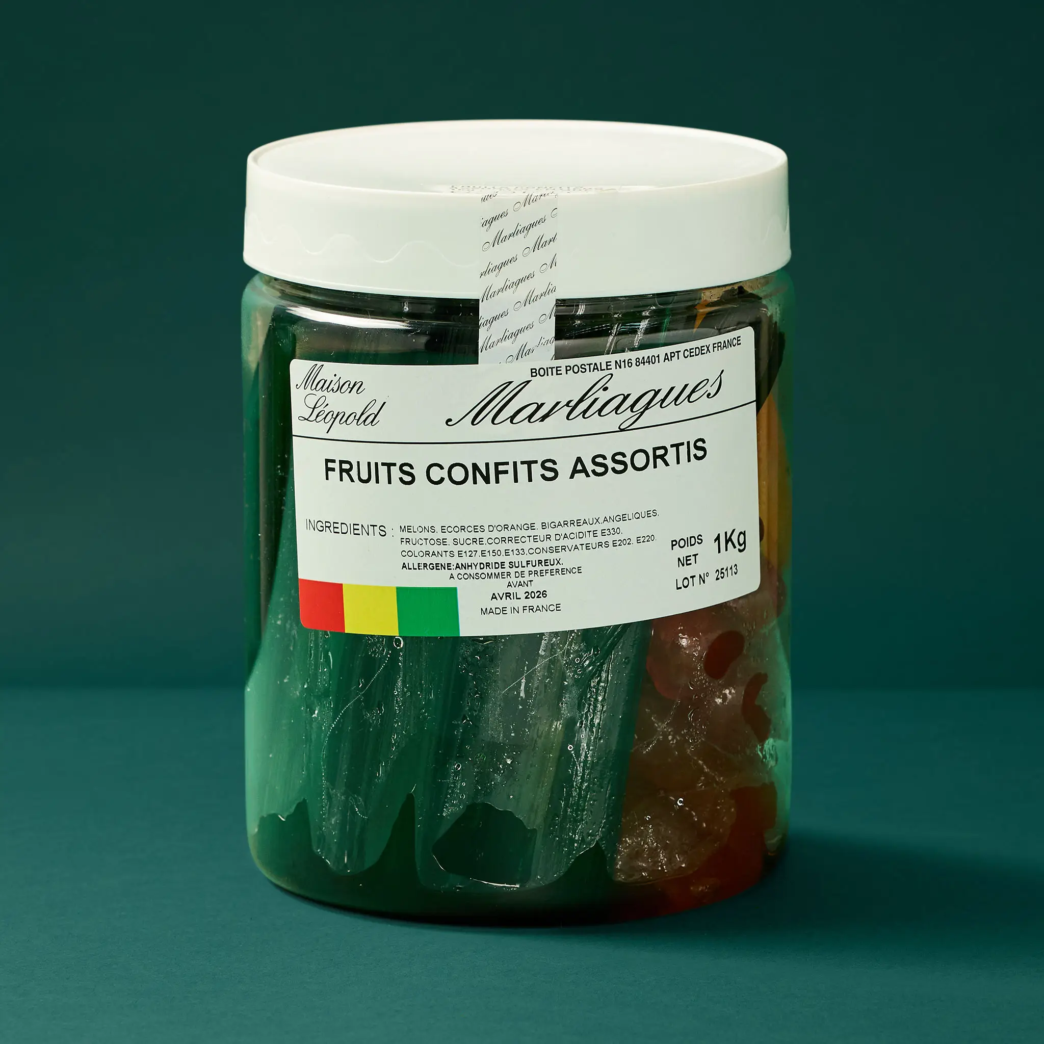 FRUITS CONFITS ASSORTIS ENTIERS 1kg    MARLIAGUES