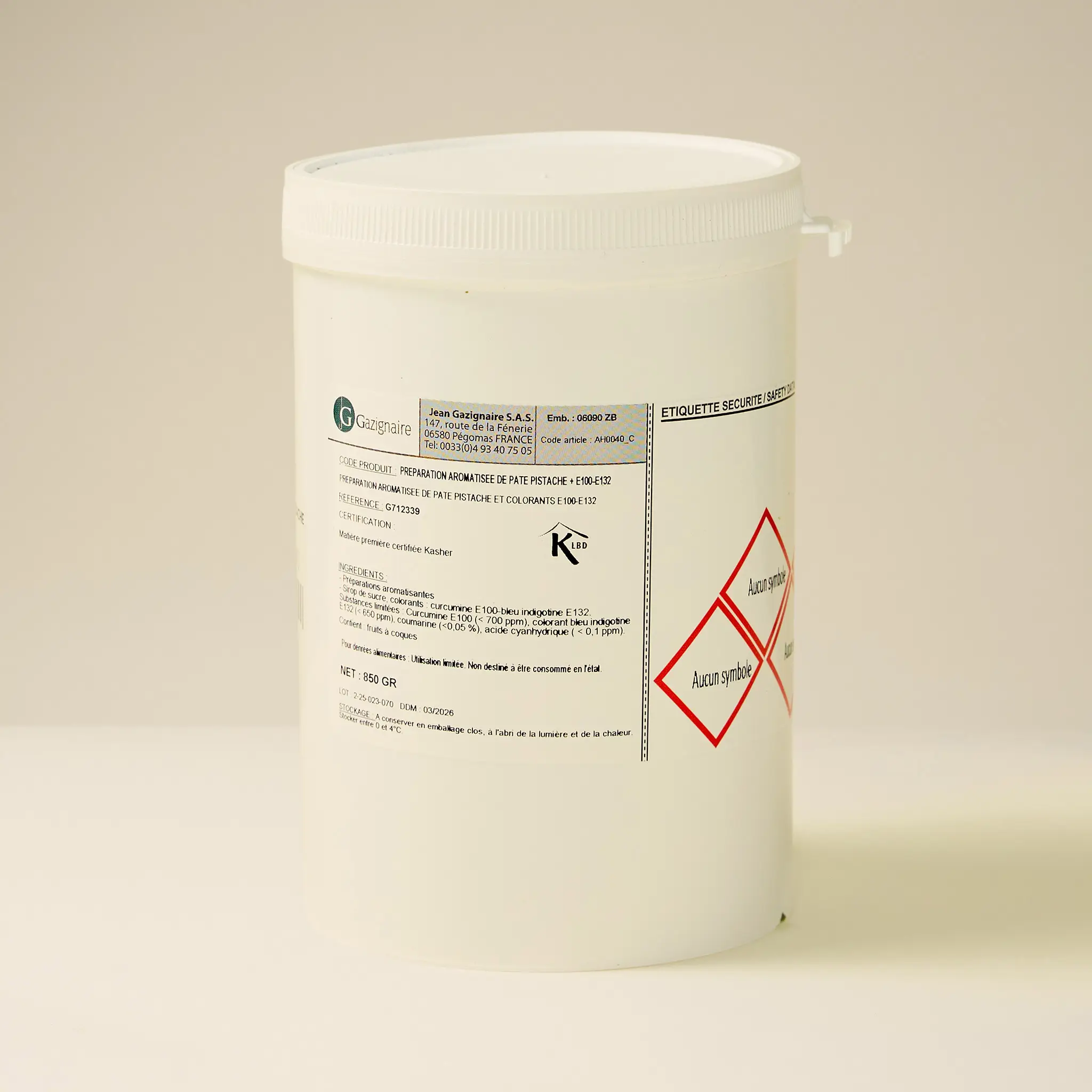 Pâte Naturel PISTACHE Col 850g