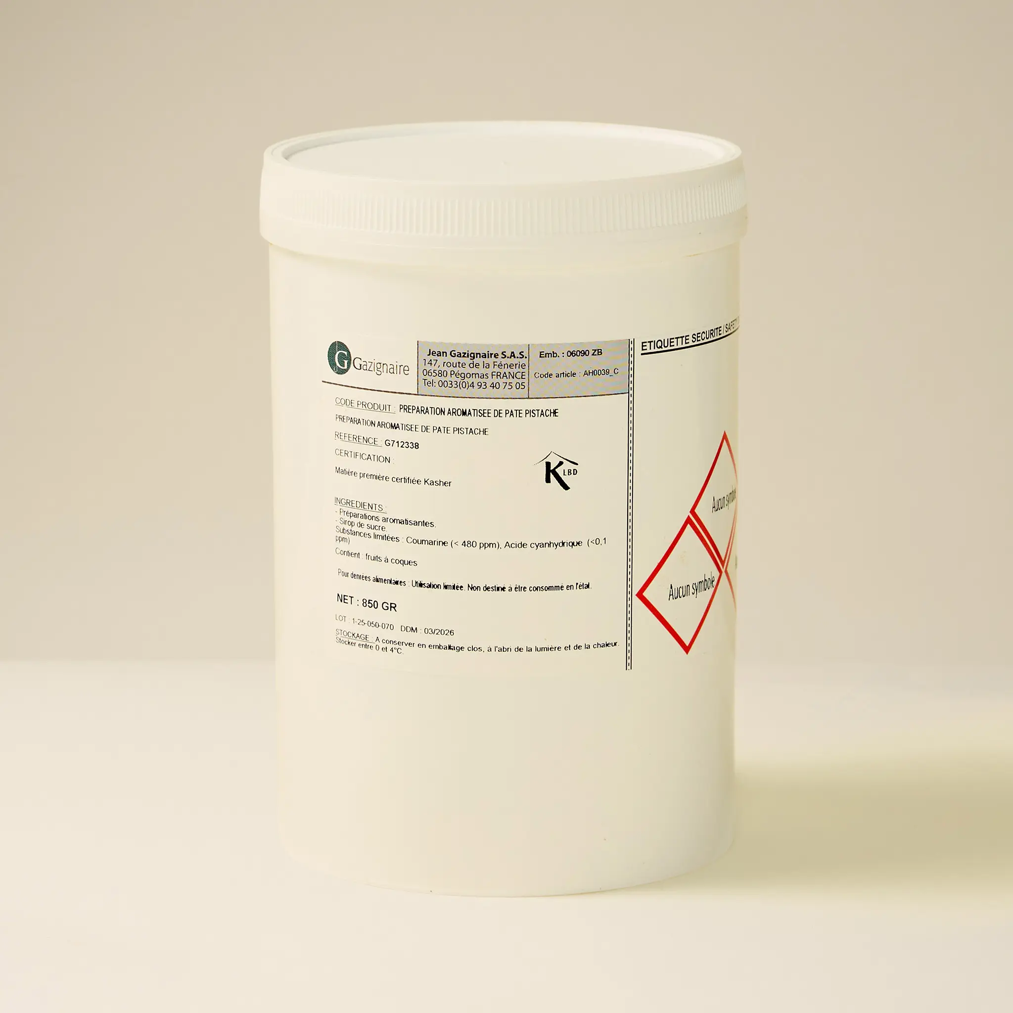 Pâte Naturel PISTACHE NC 850g