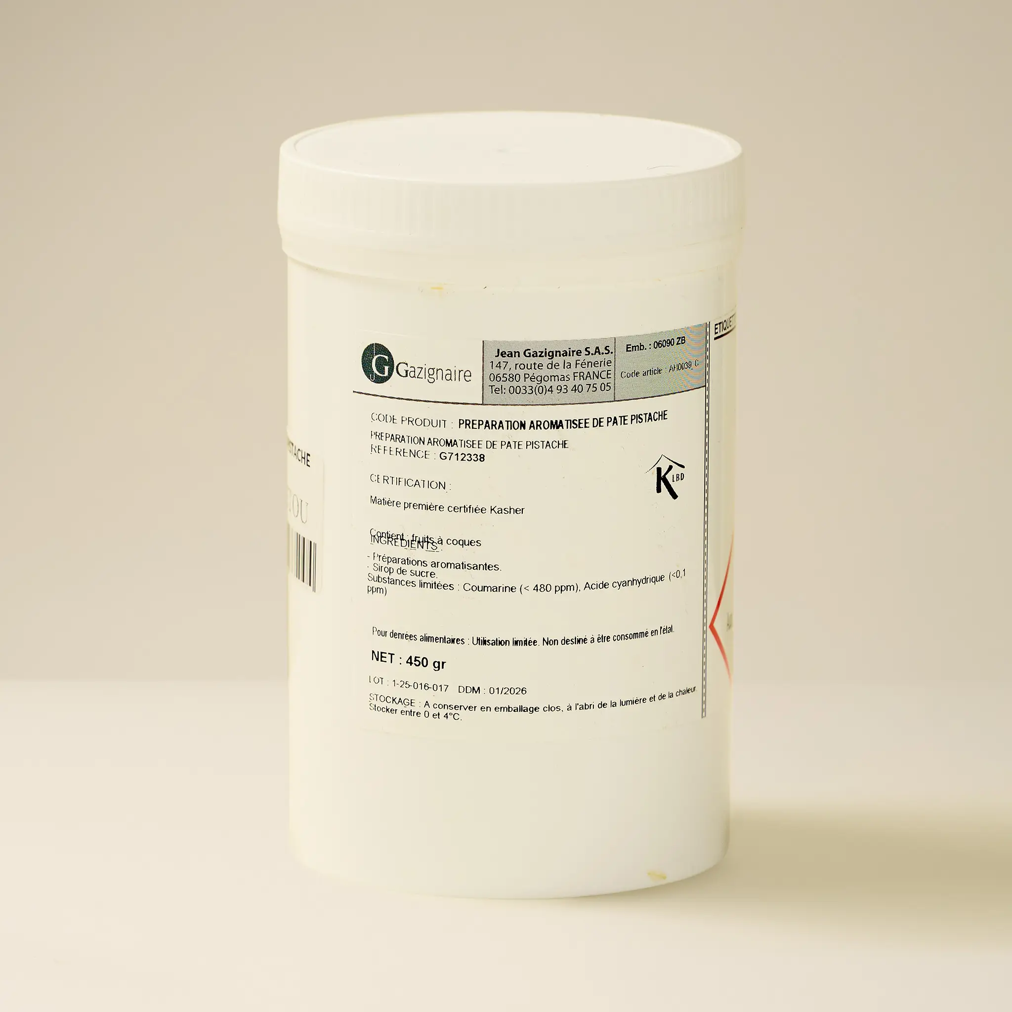 Pâte Natu PISTACHE NC 450g