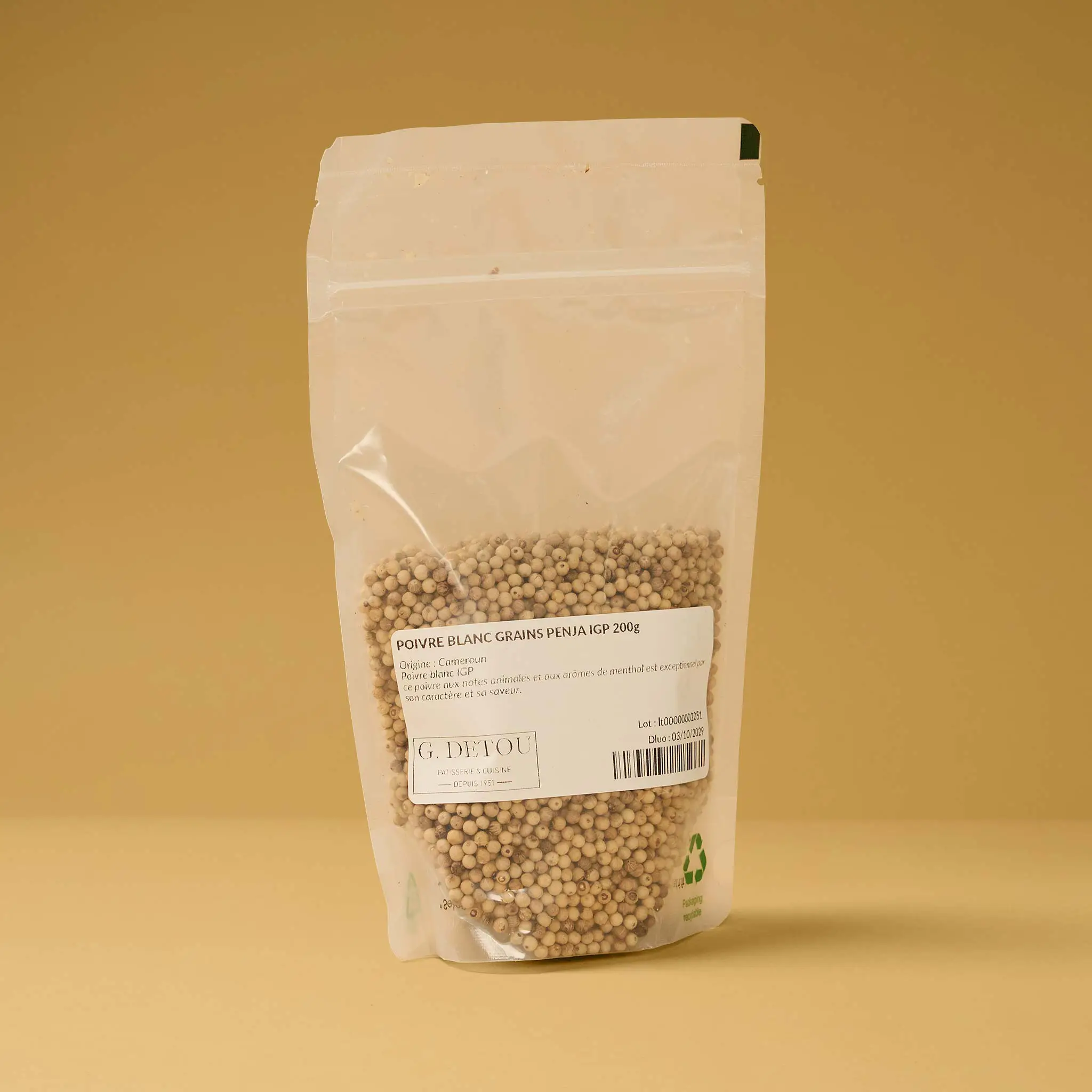 POIVRE BLANC GRAINS PENJA  200g