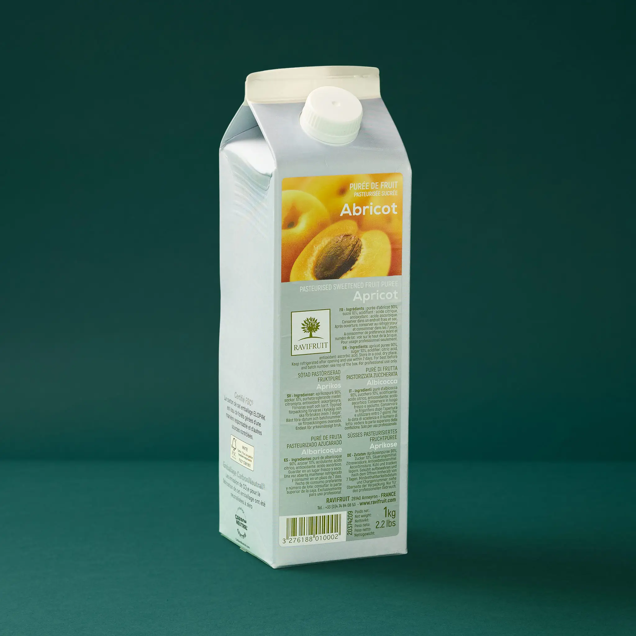 Purée   d' ABRICOT    ambiante  1kg    RAVIFRUIT