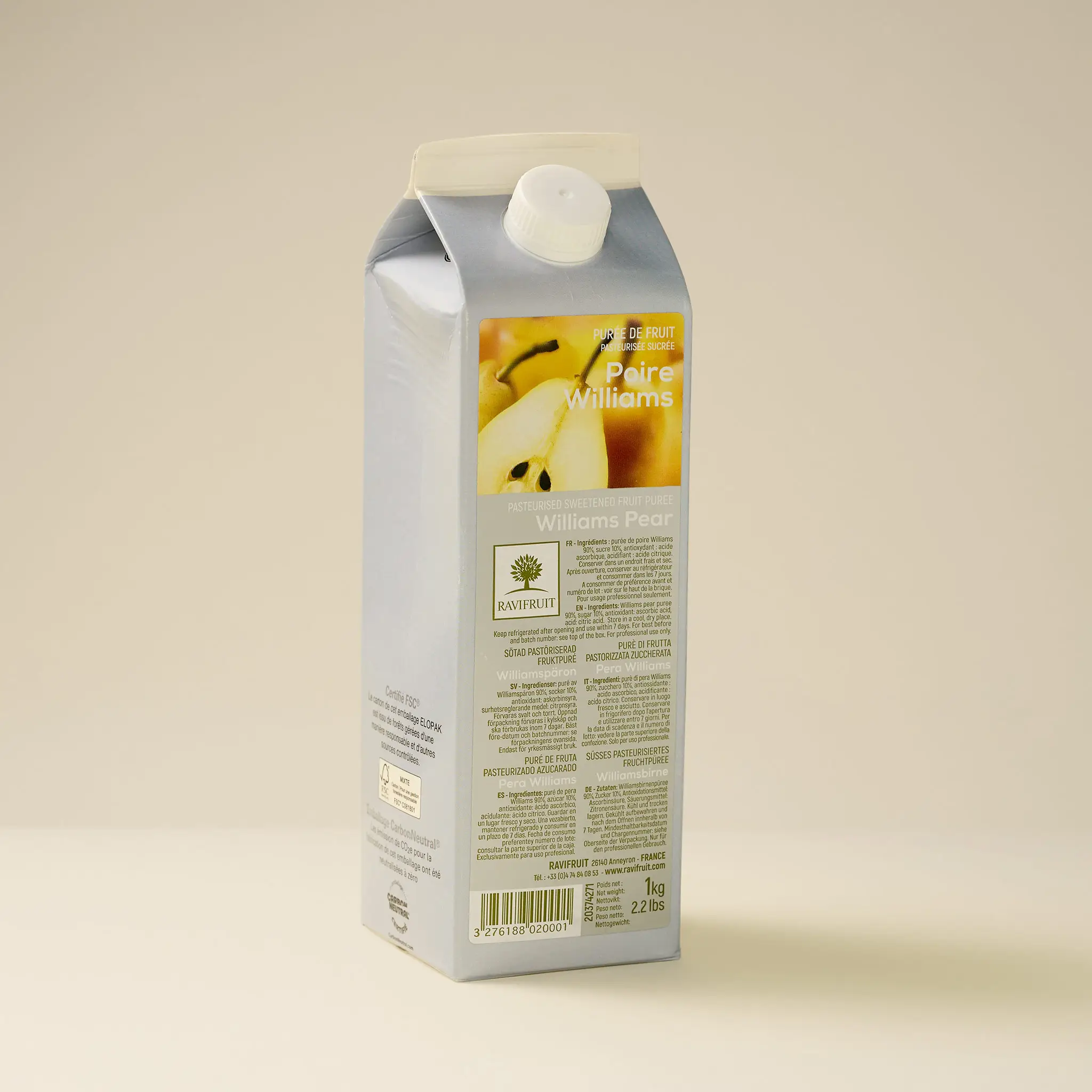 Purée   de POIRE      ambiante  1kg    RAVIFRUIT