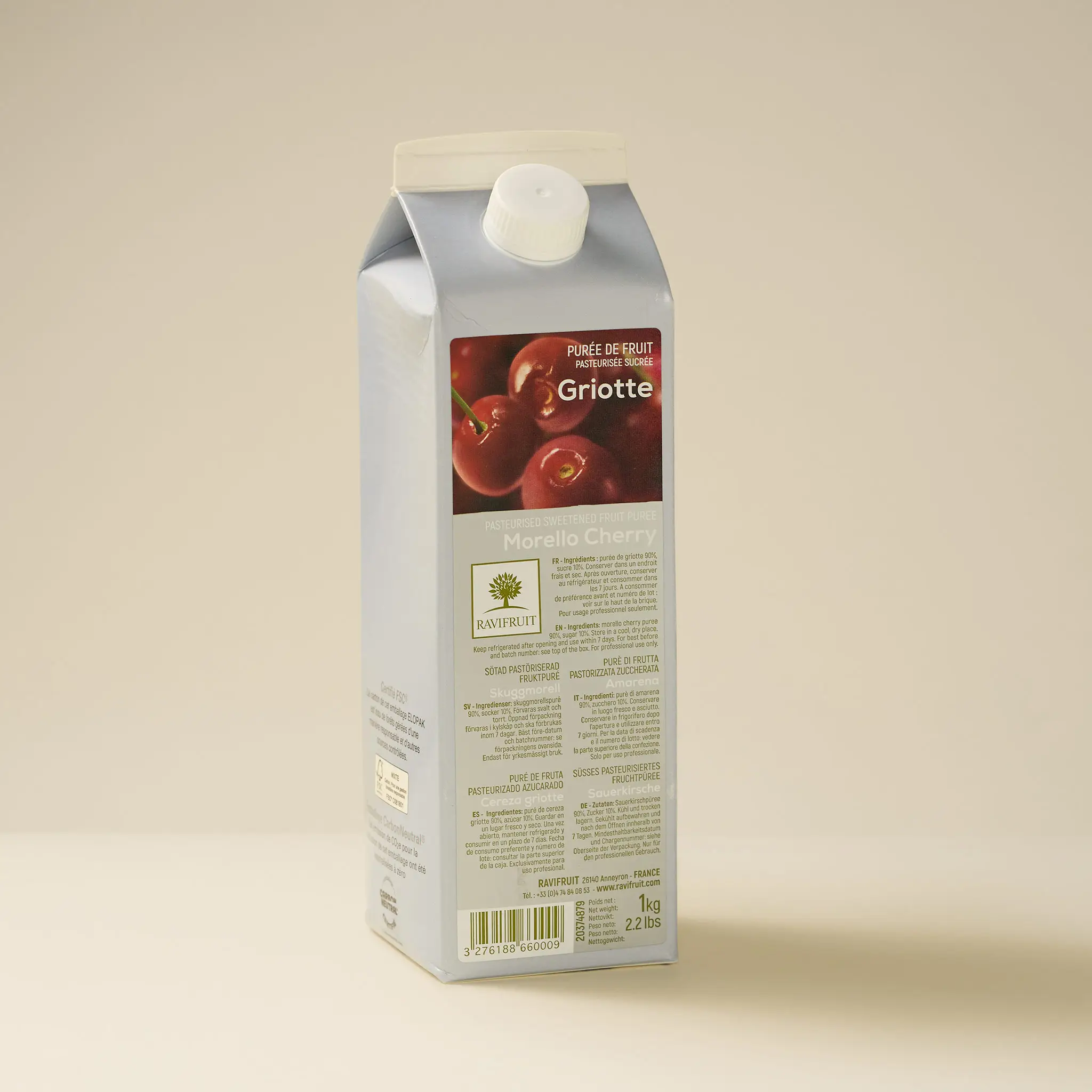 Purée   de GRIOTTE    ambiante  1kg    RAVIFRUIT