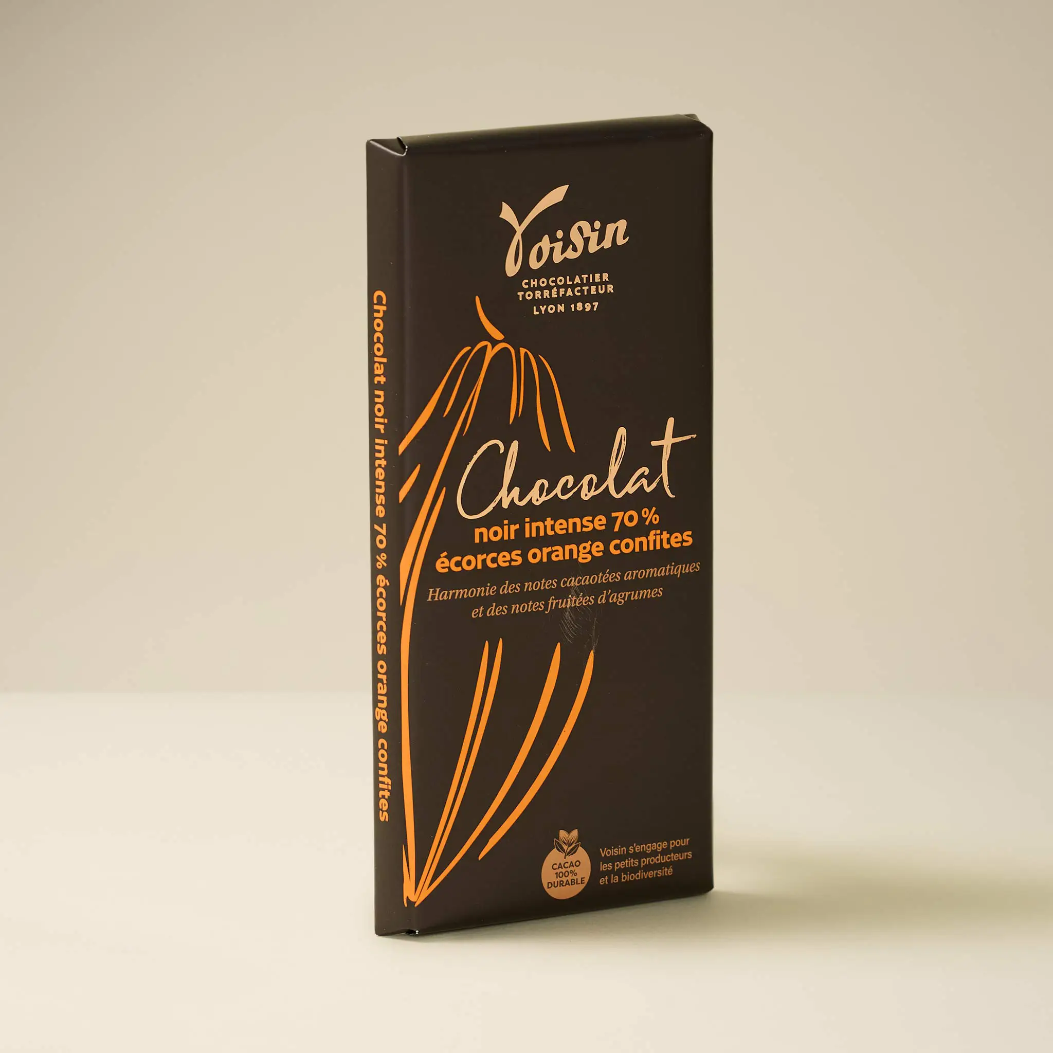 Tab Choco/Ecorce Orange Voisin 100g VOISIN