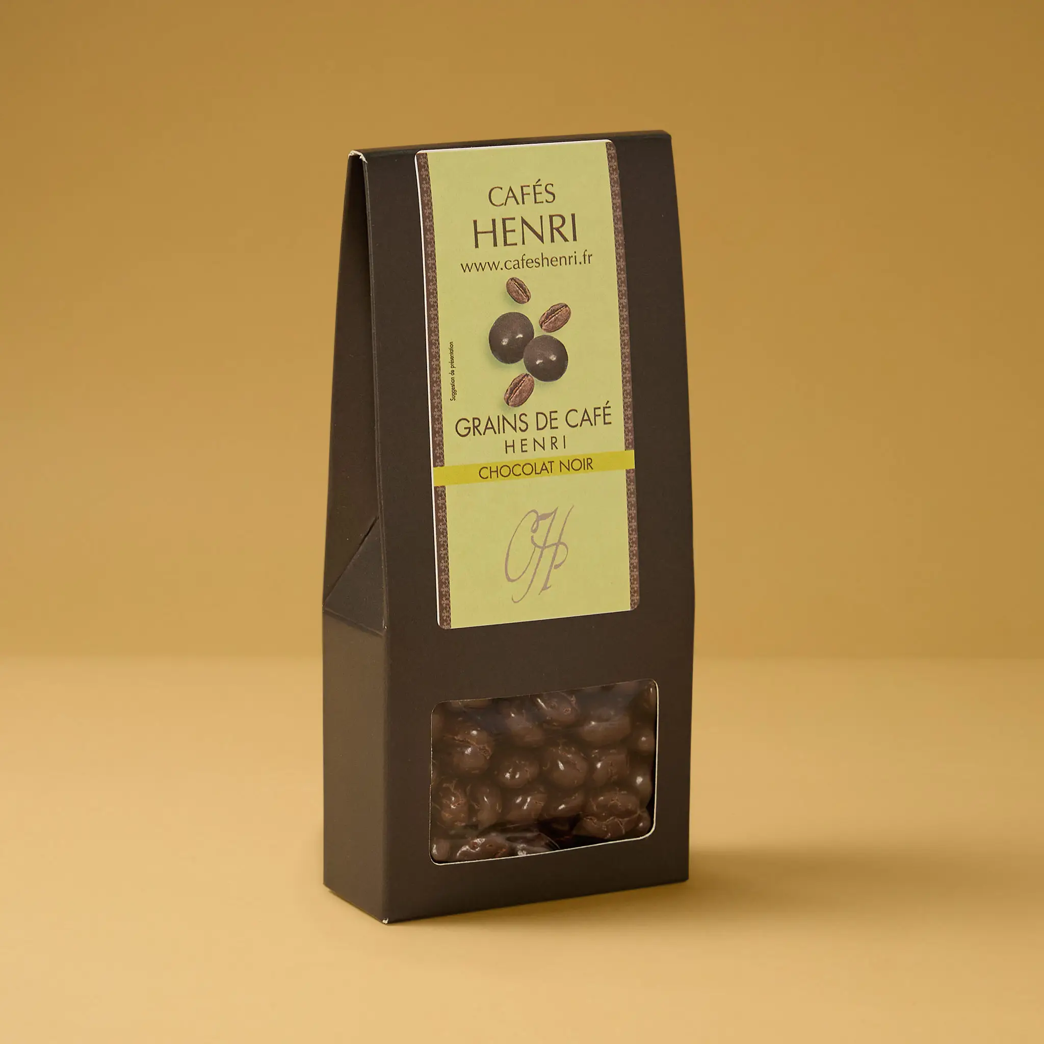 Grains de café chocolat noir   100g    CAFE HENRI