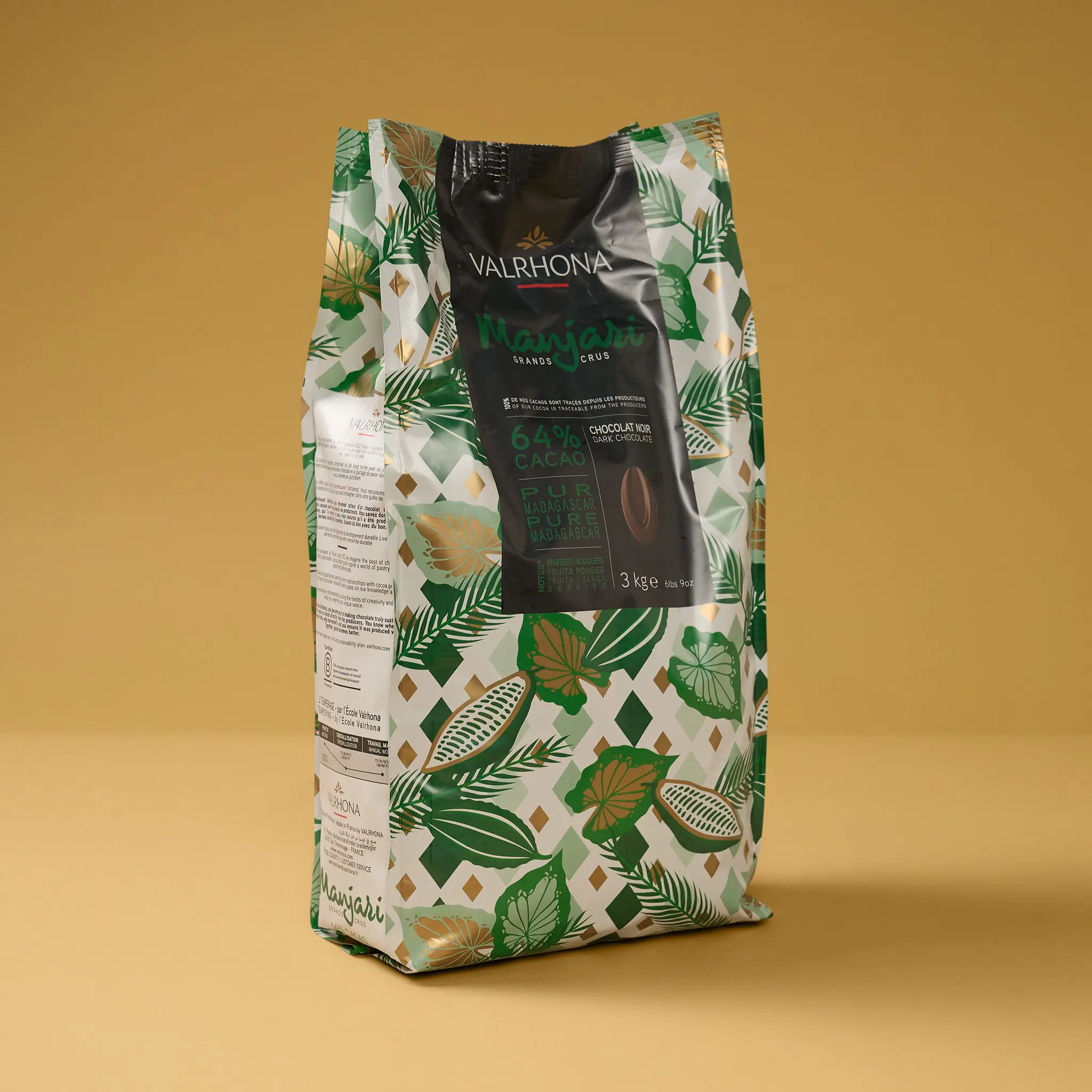 Chocolat MANJARI  Noir 64% fève 3kg    VALRHONA