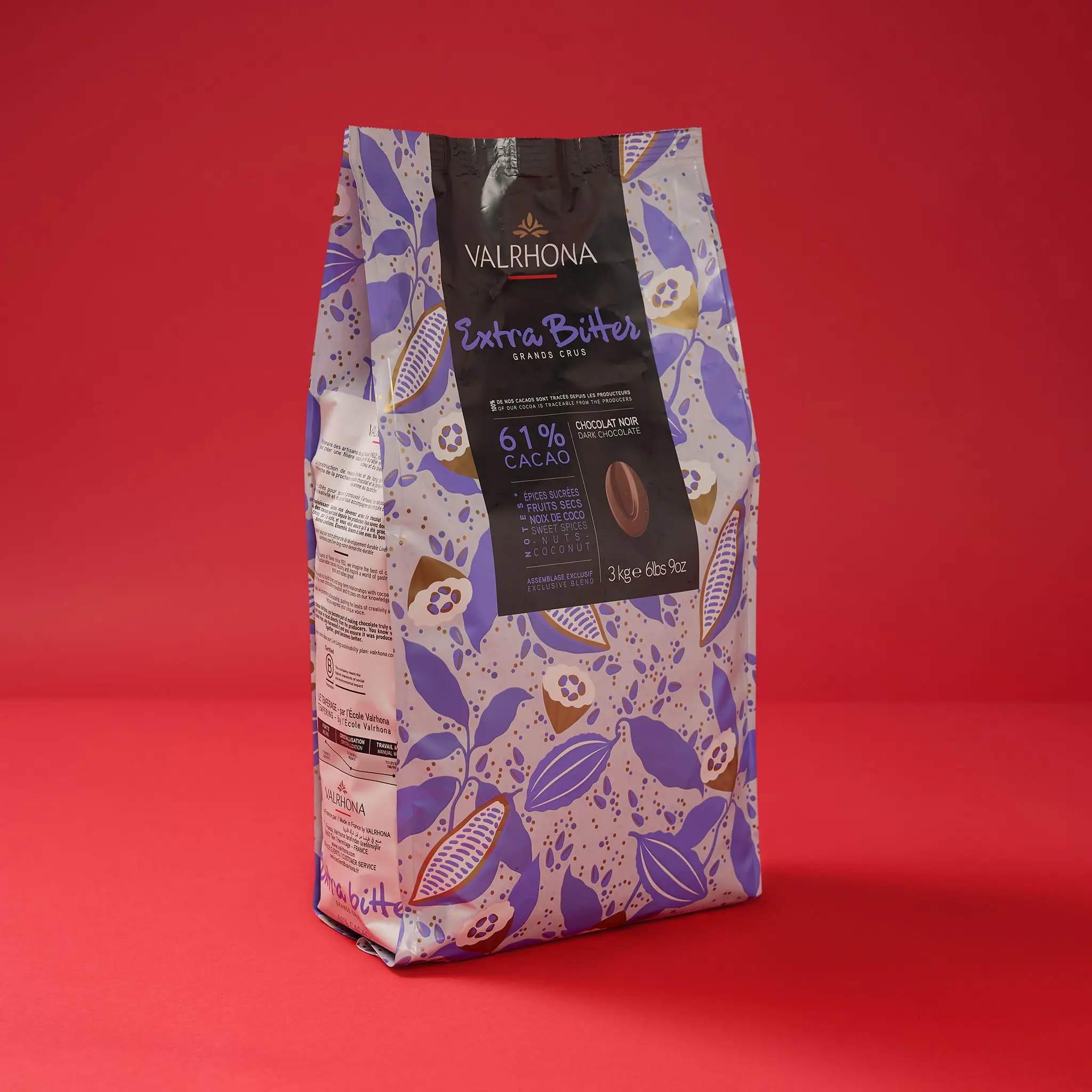 Chocolat Ext/BITTER Noir 61% fv 3kg    VALRHONA