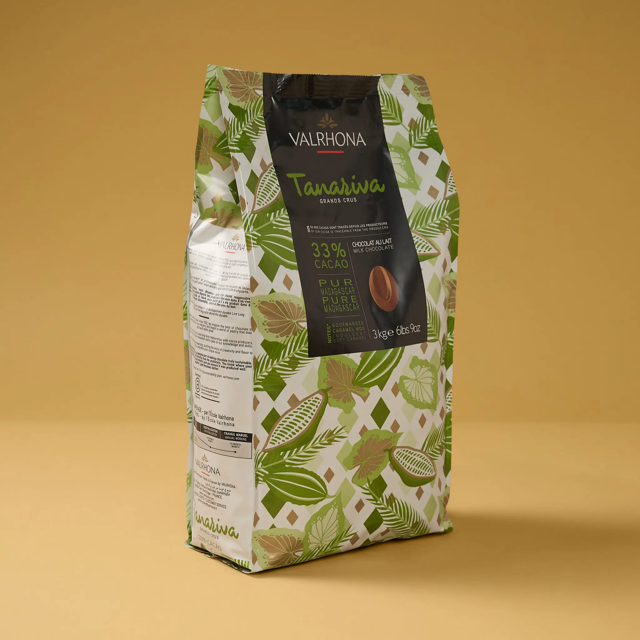 Chocolat TANARIVA Lait 33% fève 3kg    VALRHONA