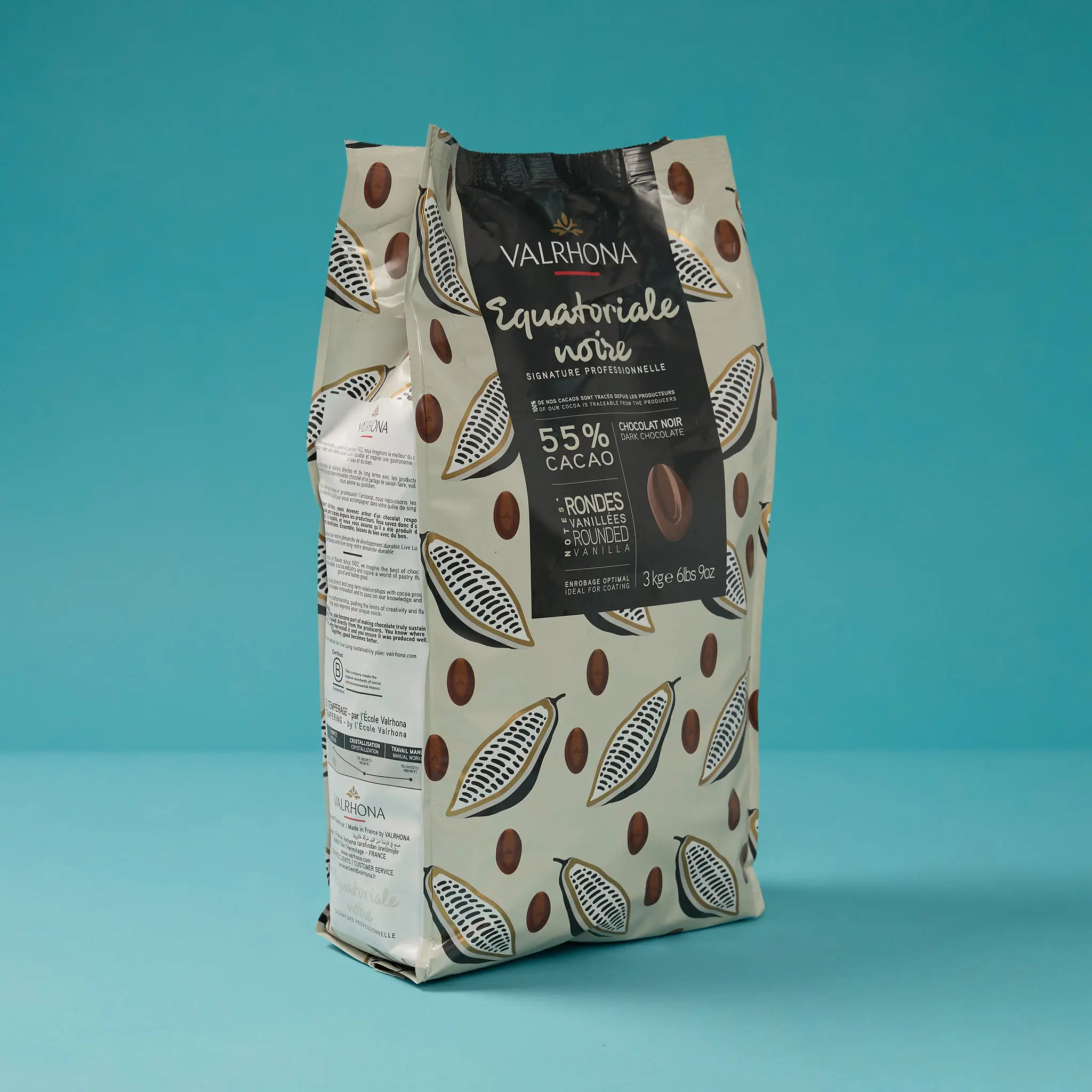Chocolat EQUATORIAL Noir 55% fève 3kg