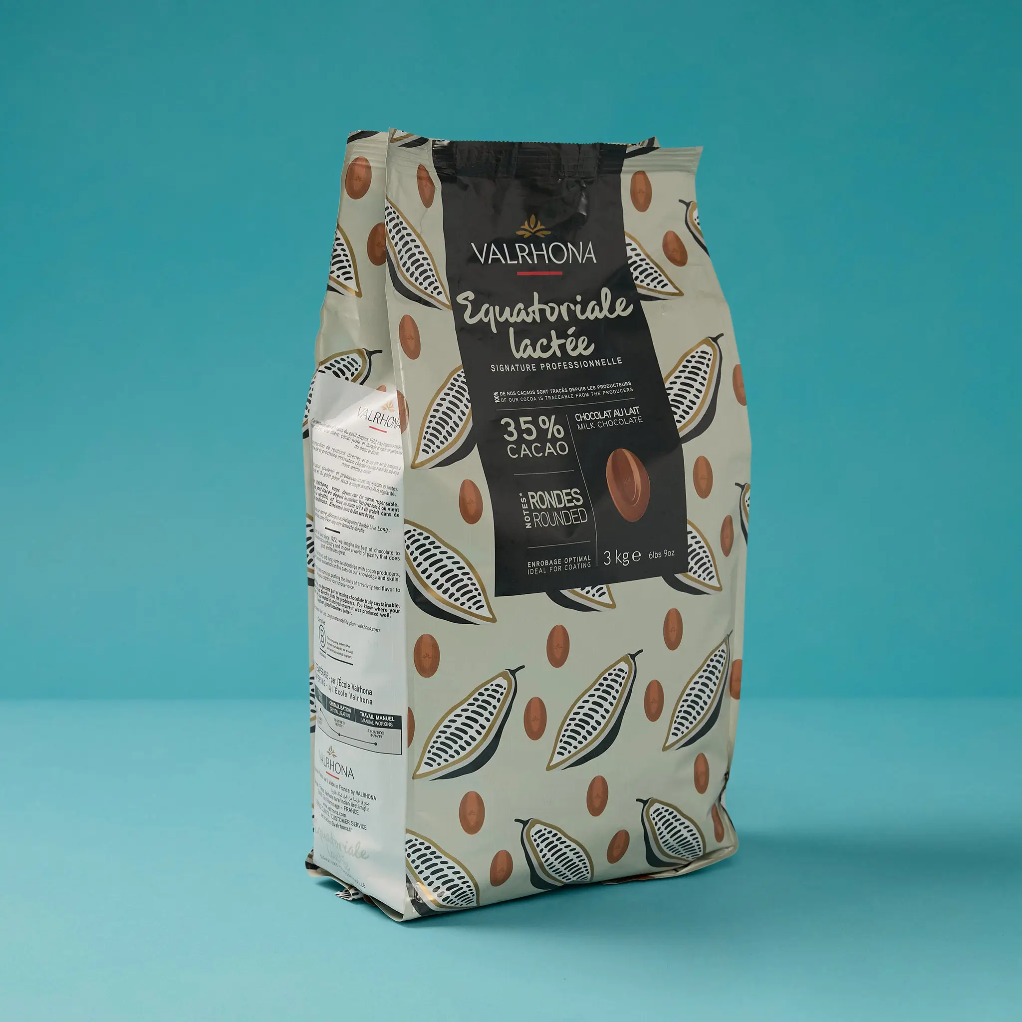 Chocolat EQUATORIAL Lait 35% fv 3kg    VALRHONA