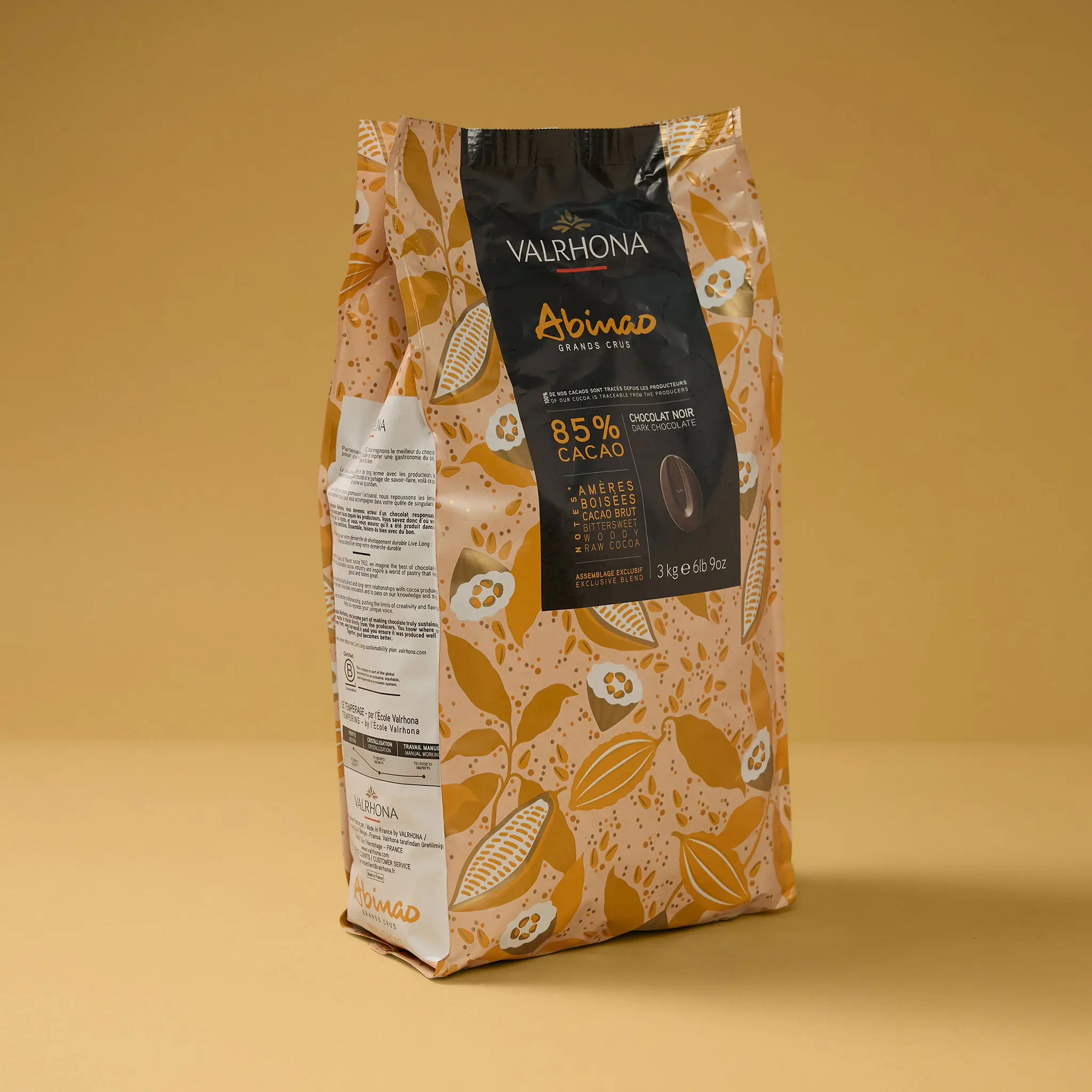 Chocolat ABINAO Noir 85% fève 3kg  VALRHONA