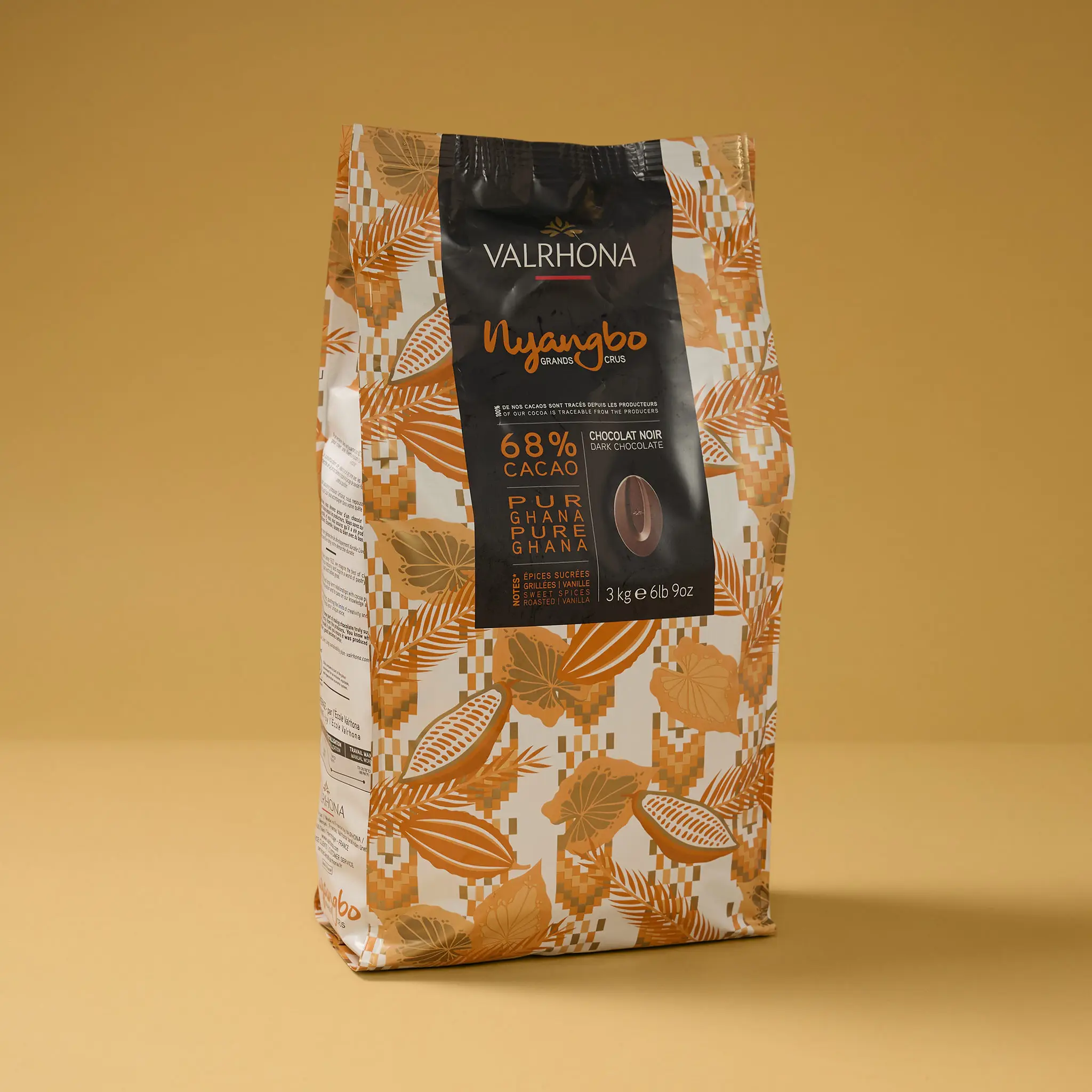 NYANGBO 68% Noir Pur GHANA fève 3kg    VALRHONA