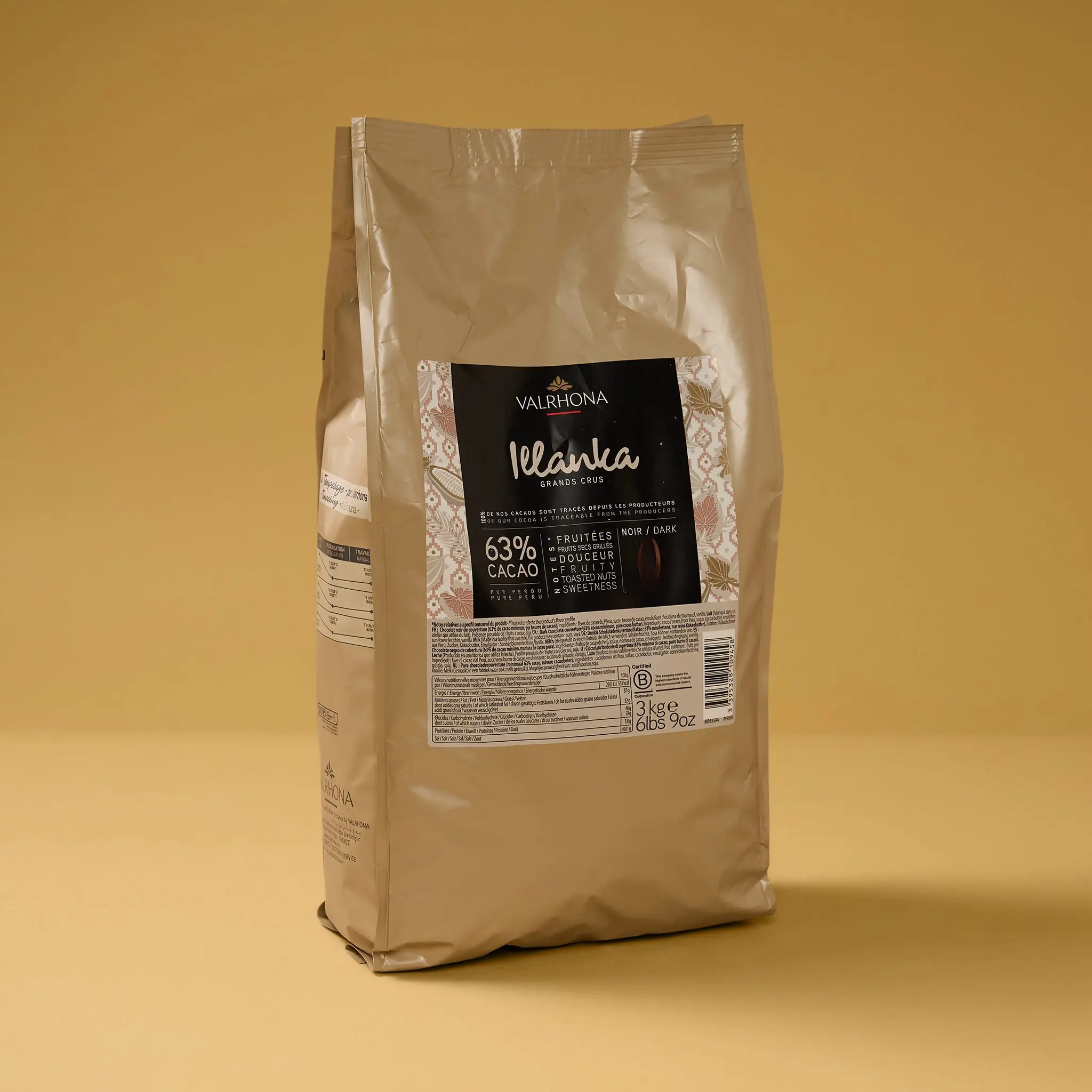 ILLANKA 63% Pur PEROU      fève 3kg    VALRHONA