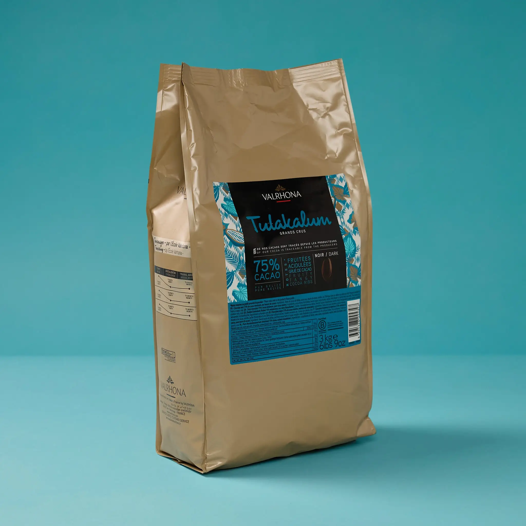 TULAKALUM 75% Pur BELIZE   fève 3kg    VALRHONA