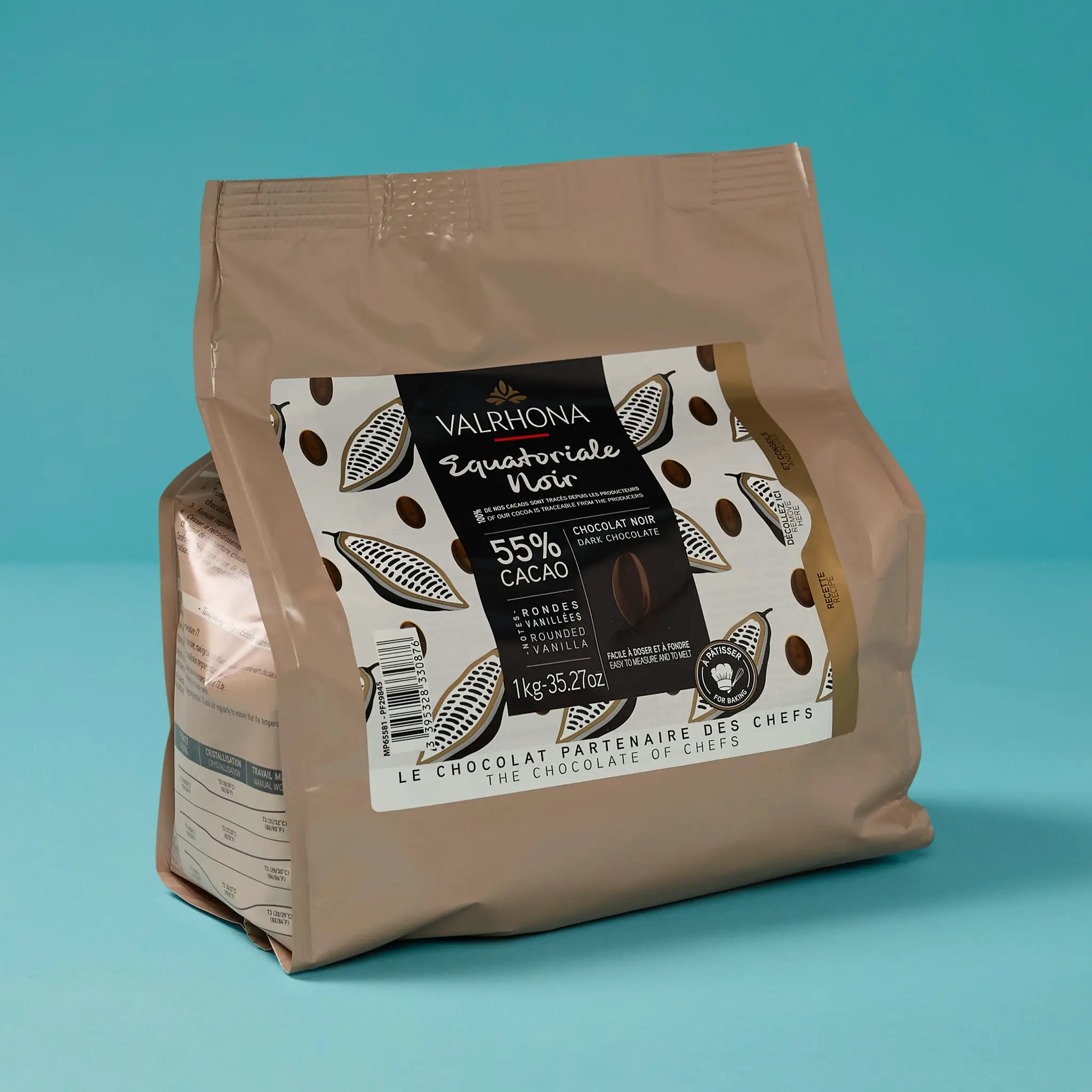 Chocolat Equatorial noir 55% Fv 1kg    VALRHONA