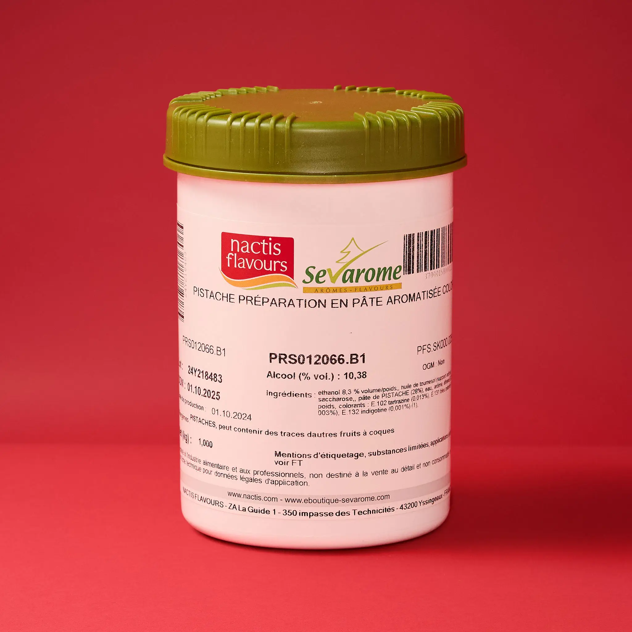 PATE PISTACHE Aromatisée coloré 1kg    SEVAROME