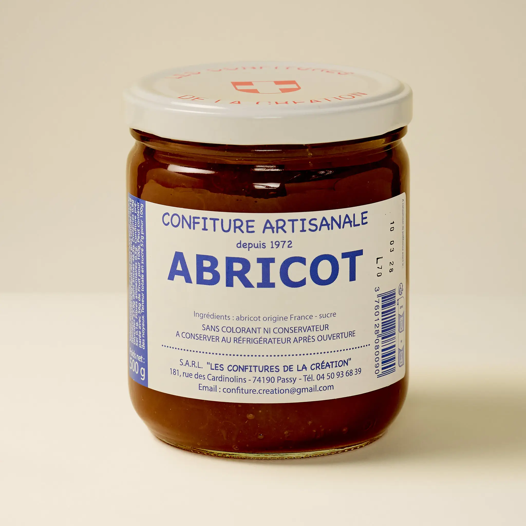Confiture d'ABRICOT            500g    DARBELIN