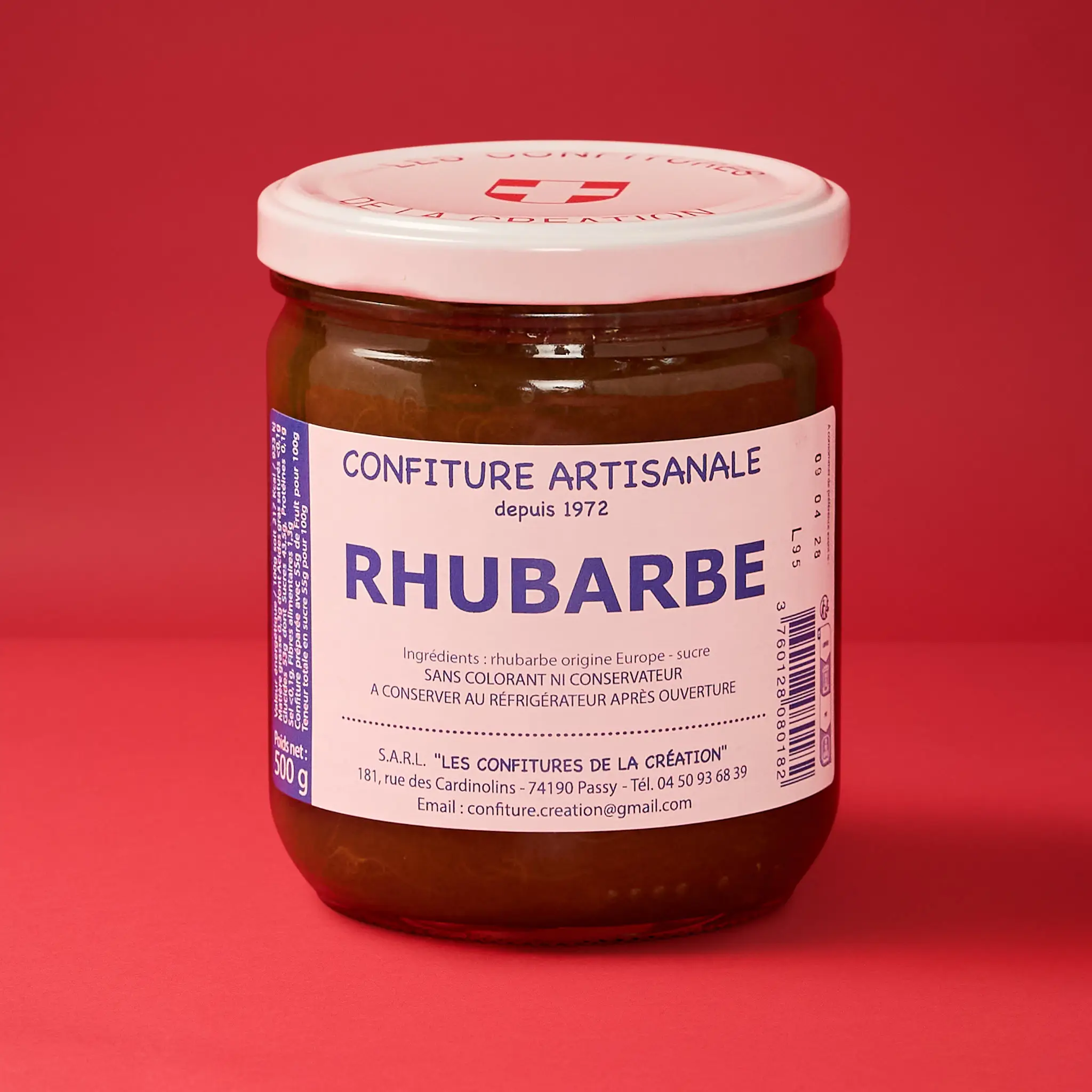 Confiture de RHUBARBE          500g    DARBELIN