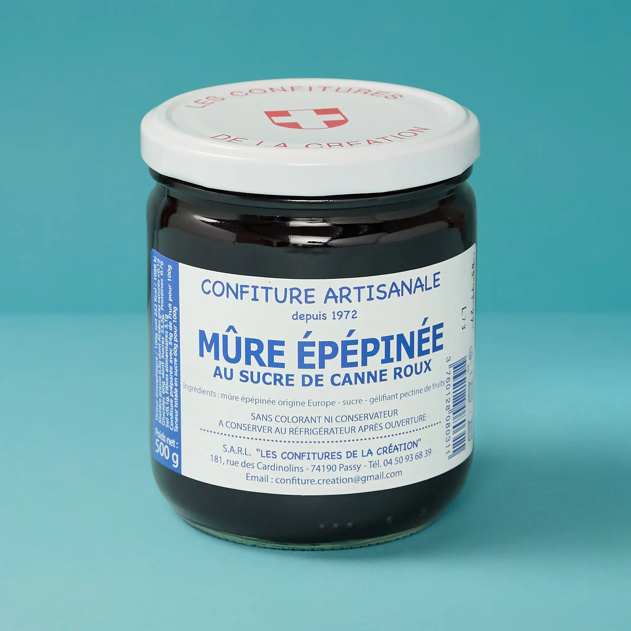 Confiture de mures épépinées Sucre roux  500g    DARBELIN