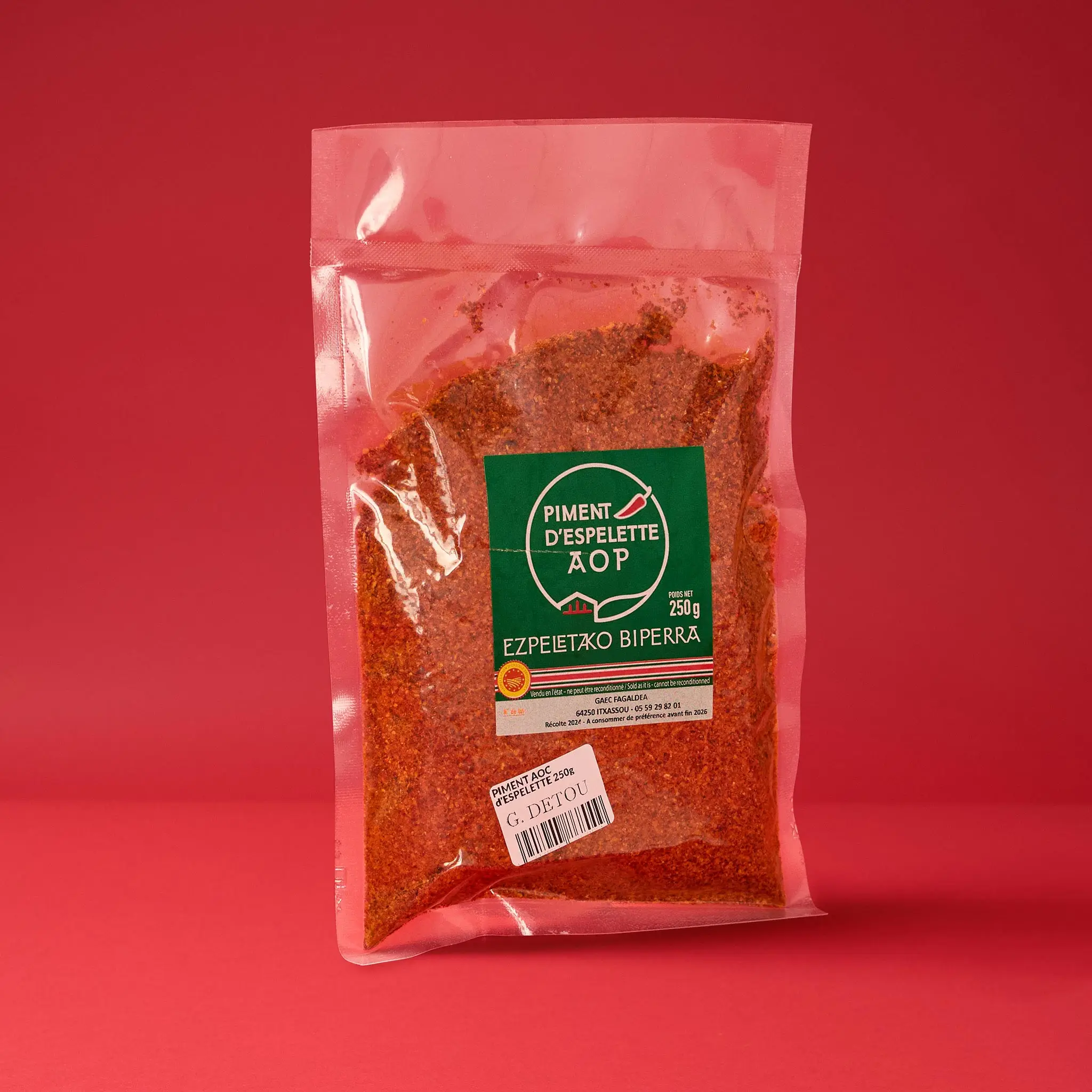 PIMENT AOC d'ESPELETTE  250g  AGALDEA